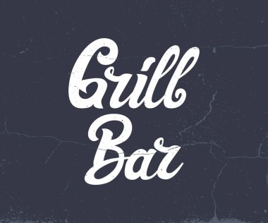 Vintage Grill Bar logo tasarımı