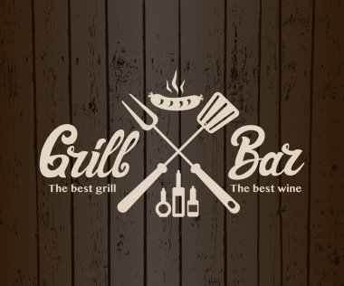 Vintage Grill Bar logo tasarımı