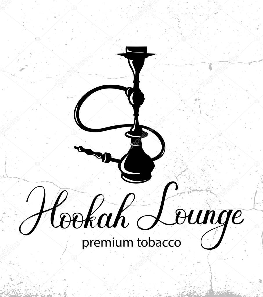 Hookah vector logo design on texture background — Stock Vector © tiny