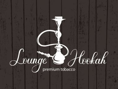 Nargile vektör logo tasarımı doku arka plan üzerinde