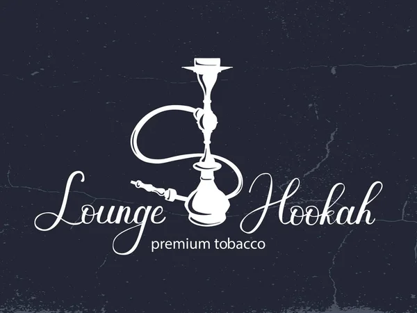 Design do logotipo do vetor Hookah no fundo da textura — Vetor de Stock