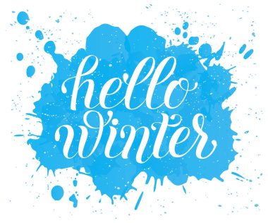 Kış vektör çizim yazı Merhaba