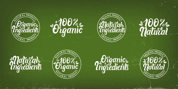 Illustrazione vettoriale degli ingredienti organici narurali — Vettoriale Stock