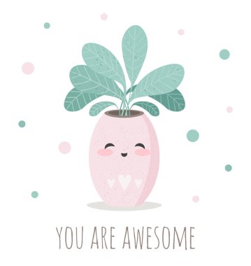 sevimli ev bitkisi çiçek tencerede