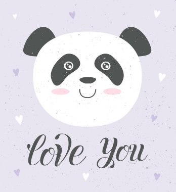 Vektör aşk kartı şirin nesne