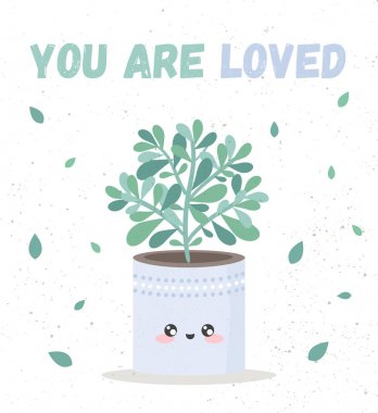 Vektör aşk kartı şirin nesne