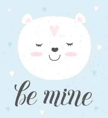 Vektör aşk kartı şirin nesne