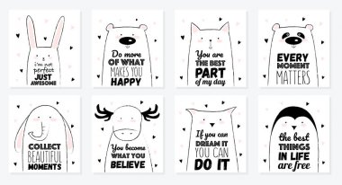 Vektör kartı sevimli hayvan