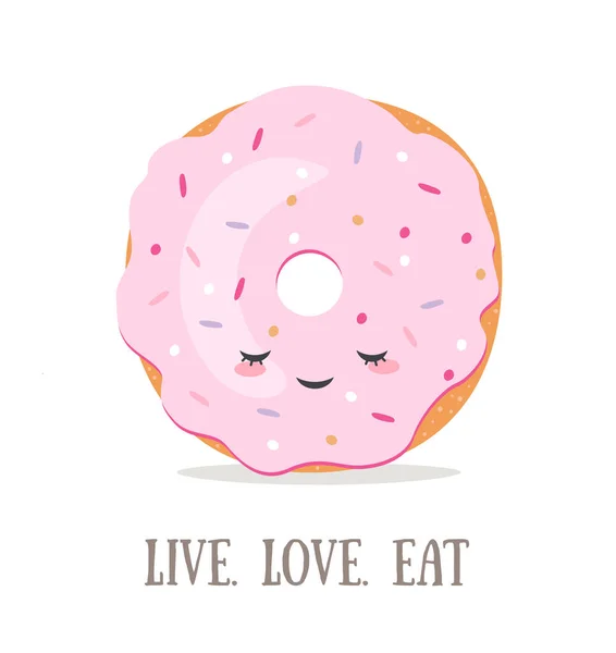 Donut con texto lindo — Archivo Imágenes Vectoriales