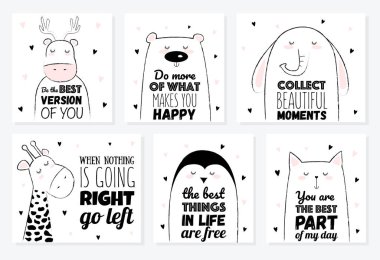 Vektör karikatür kroki hayvanlar illüstrasyon