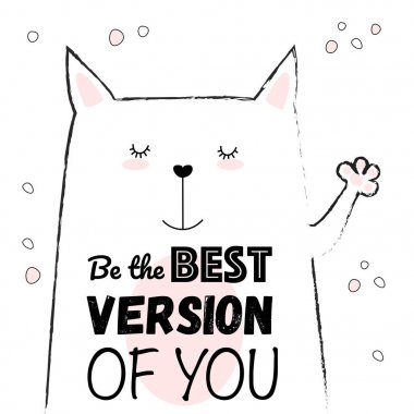 Vektör karikatür kroki kedi çizim