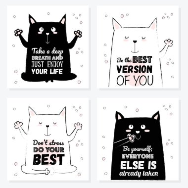 Vektör karikatür kroki kedi çizim