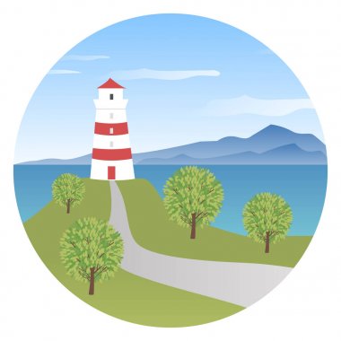 Vektör peyzaj çizim düz tasarım