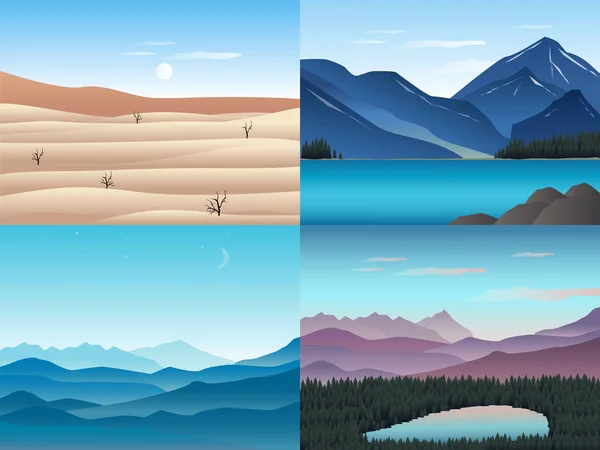 Illustration vectorielle de paysage en design plat — Image vectorielle