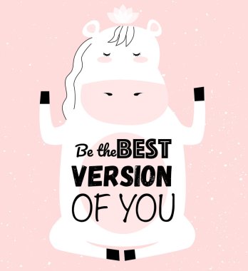 Vektör karikatür kroki meditative at çizim ile motivat