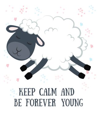 Vektör karikatür kroki koyunları illüstrasyon motivasyon mektubu ile