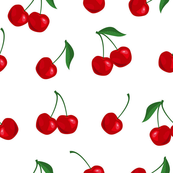 Seamless pattern with cherry