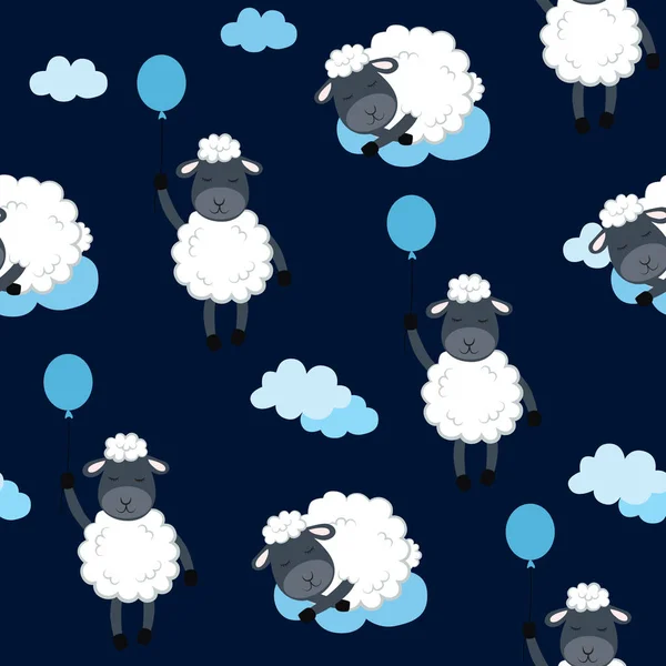 Бесшовный рисунок овец — стоковый вектор