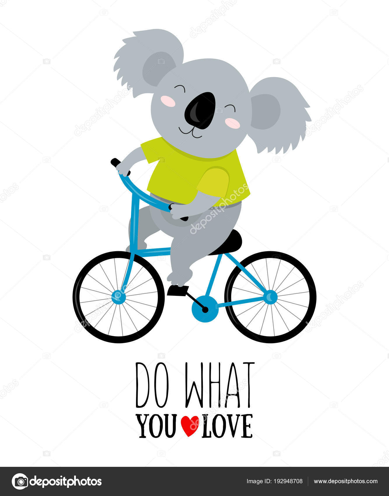 Quot は動機付けの自転車にコアラのベクトル イラスト ストックベクター C Tiny Selena