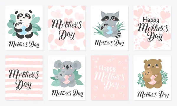 Feliz Dia das Mães Caligrafia cartão postal — Vetor de Stock