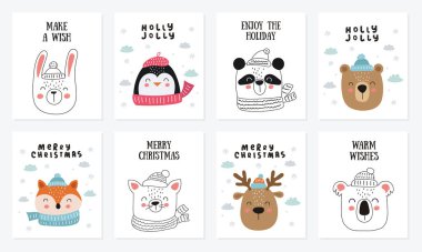 Mutlu Noeller ve mutlu yıllar afiş koleksiyonu.