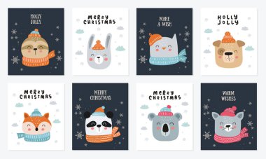 Mutlu Noeller ve mutlu yıllar afiş koleksiyonu.