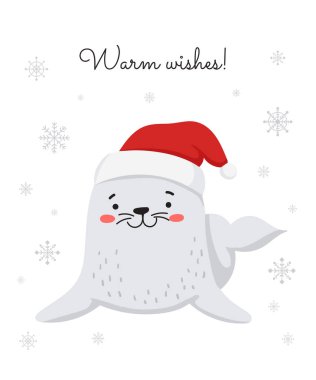 Noel ve yeni yıl için güzel mühürlü yaratıcı bir kartpostal. 