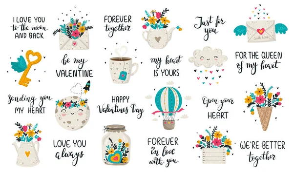 Vector hand drawing collection for Valentine's day. 