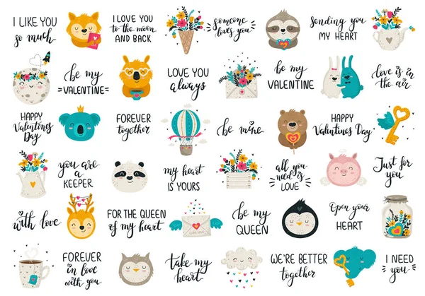 Vector hand drawing collection for Valentine's day. 