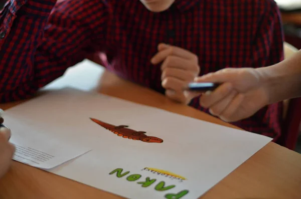 학교에서 그리기 — 스톡 사진