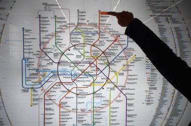 Moskova metro haritası. Rusya.