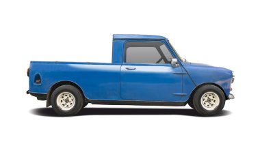 Beyaz izole küçük pick-up araba