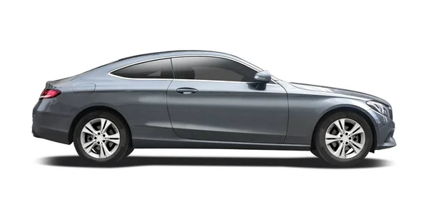 Gümüş sigorta primi spor araba yan görünüm izole 