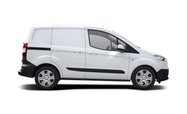 İzole yeni Ford Transit kurye yan görünüm