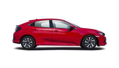 Beyaz izole kırmızı Honda Civic