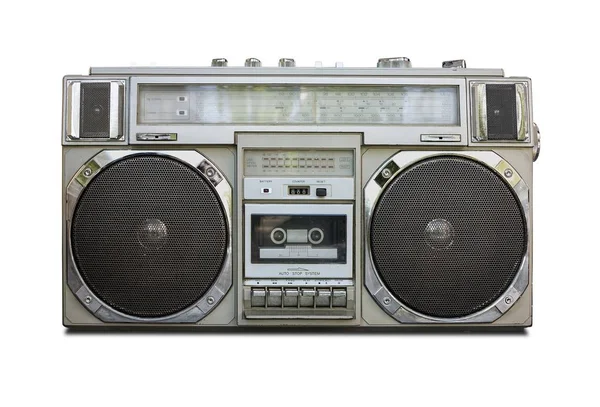 Vintage Radio Cassette Recorder Boombox Isolated White — ストック写真