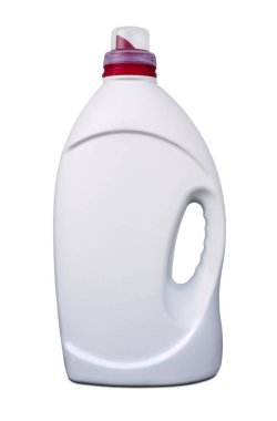Beyaz plastik konteyner üzerinde beyaz izole