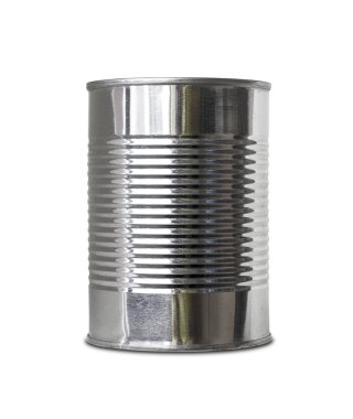 teneke üzerinde beyaz izole