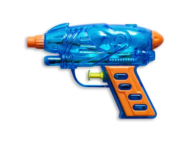 Modrá Vodní Pistole Izolovaná Bílé — Stock fotografie