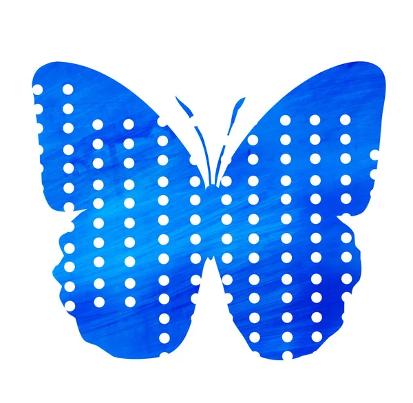 Aquarell Schmetterling Mit Kreisen Auf Weiß — Stockfoto