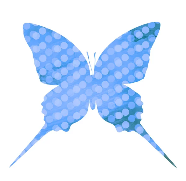 Akwarela Motyl Kółkami Białym — Zdjęcie stockowe
