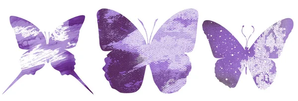 Set Akvarelovými Motýly Potisky — Stock fotografie