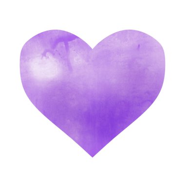 suluboya kalp beyaz üzerine soyut kalp 