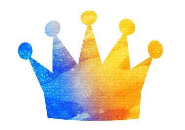 Beyaz üzerine suluboya taç