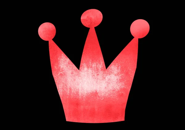 Watercolor Crown Black Background — Stock Photo, Image