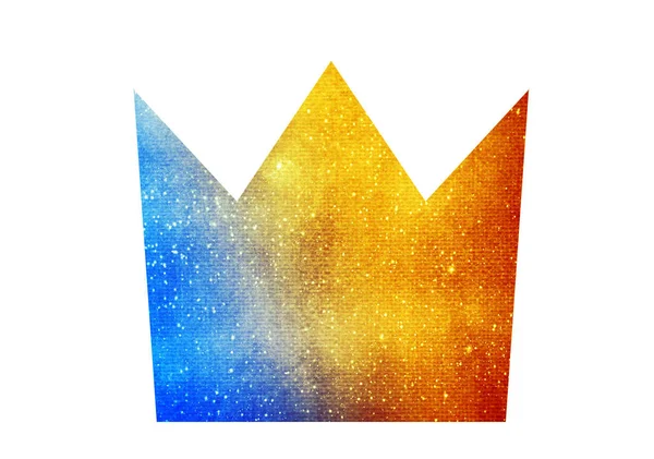 Coroa Aquarela Branco — Fotografia de Stock