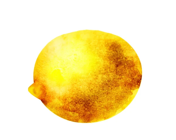 Watercolor lemon on white — Stock Photo, Image