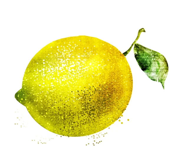 Акварельний Лимон Білому — стокове фото