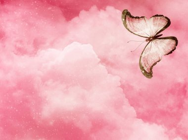 Mavi arka planda mavi kelebek