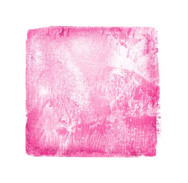 Beyaz arkaplanda suluboya kare